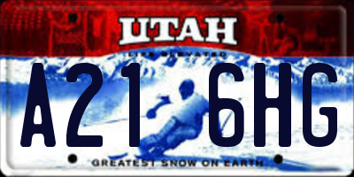 UT license plate A216HG