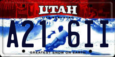 UT license plate A216II