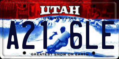 UT license plate A216LE