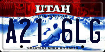 UT license plate A216LG