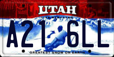 UT license plate A216LL
