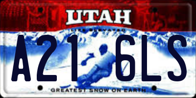 UT license plate A216LS