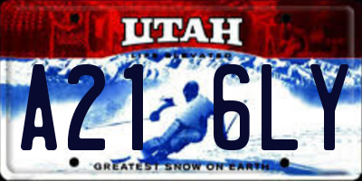 UT license plate A216LY