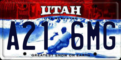 UT license plate A216MG