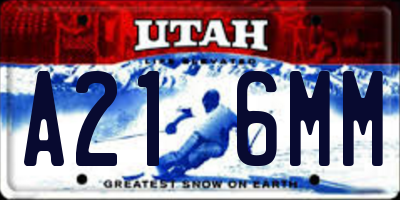 UT license plate A216MM