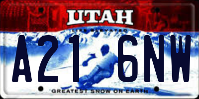 UT license plate A216NW