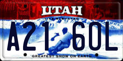 UT license plate A216OL