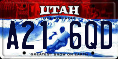 UT license plate A216QD