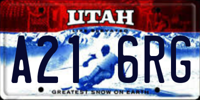 UT license plate A216RG