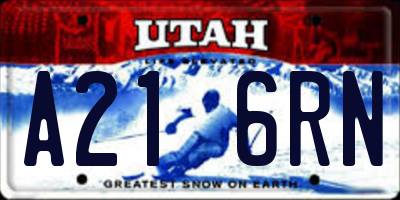 UT license plate A216RN