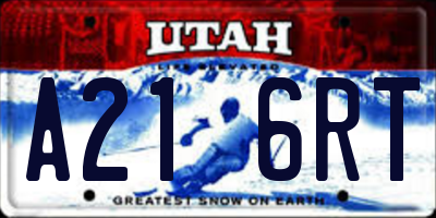 UT license plate A216RT