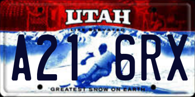 UT license plate A216RX