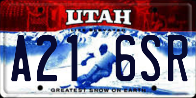 UT license plate A216SR