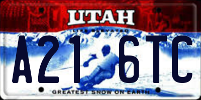 UT license plate A216TC