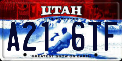 UT license plate A216TF