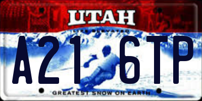 UT license plate A216TP