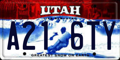 UT license plate A216TY