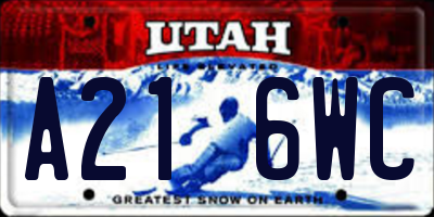 UT license plate A216WC