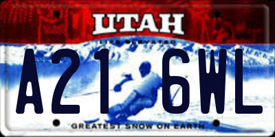 UT license plate A216WL