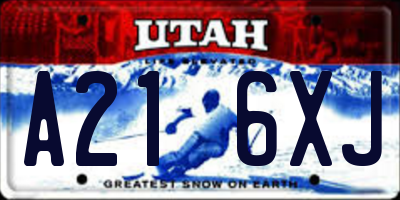 UT license plate A216XJ