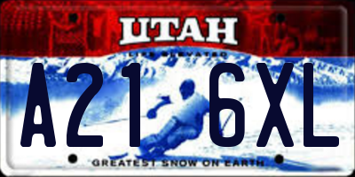 UT license plate A216XL