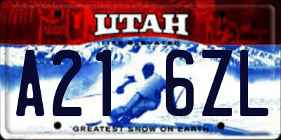 UT license plate A216ZL
