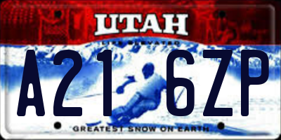 UT license plate A216ZP