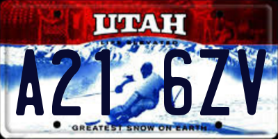 UT license plate A216ZV