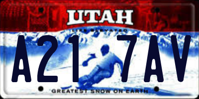 UT license plate A217AV