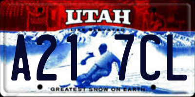 UT license plate A217CL