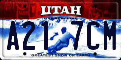 UT license plate A217CM