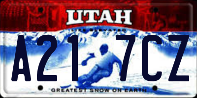 UT license plate A217CZ