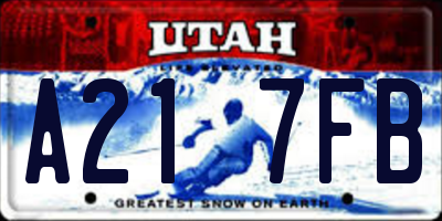 UT license plate A217FB