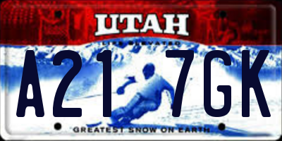 UT license plate A217GK