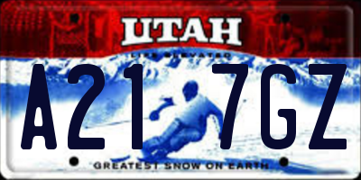 UT license plate A217GZ