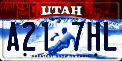 UT license plate A217HL