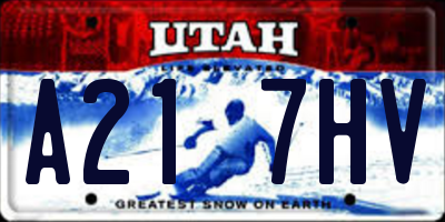 UT license plate A217HV