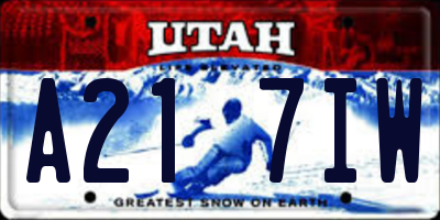 UT license plate A217IW