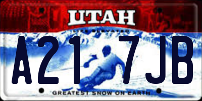 UT license plate A217JB