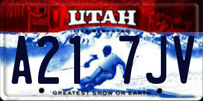 UT license plate A217JV