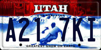 UT license plate A217KI