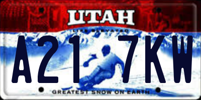 UT license plate A217KW