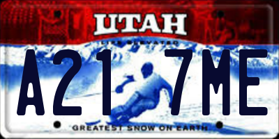 UT license plate A217ME