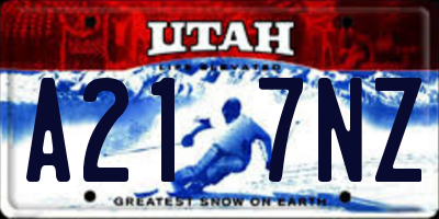 UT license plate A217NZ