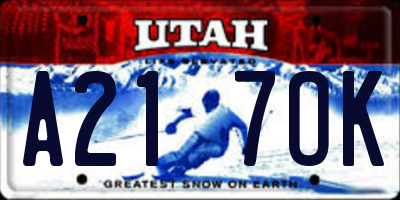 UT license plate A217OK