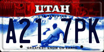 UT license plate A217PK