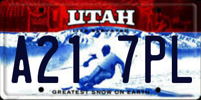 UT license plate A217PL