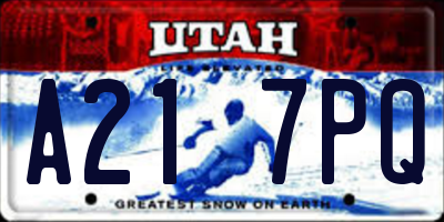 UT license plate A217PQ