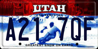UT license plate A217QF