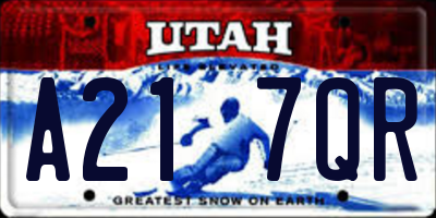 UT license plate A217QR
